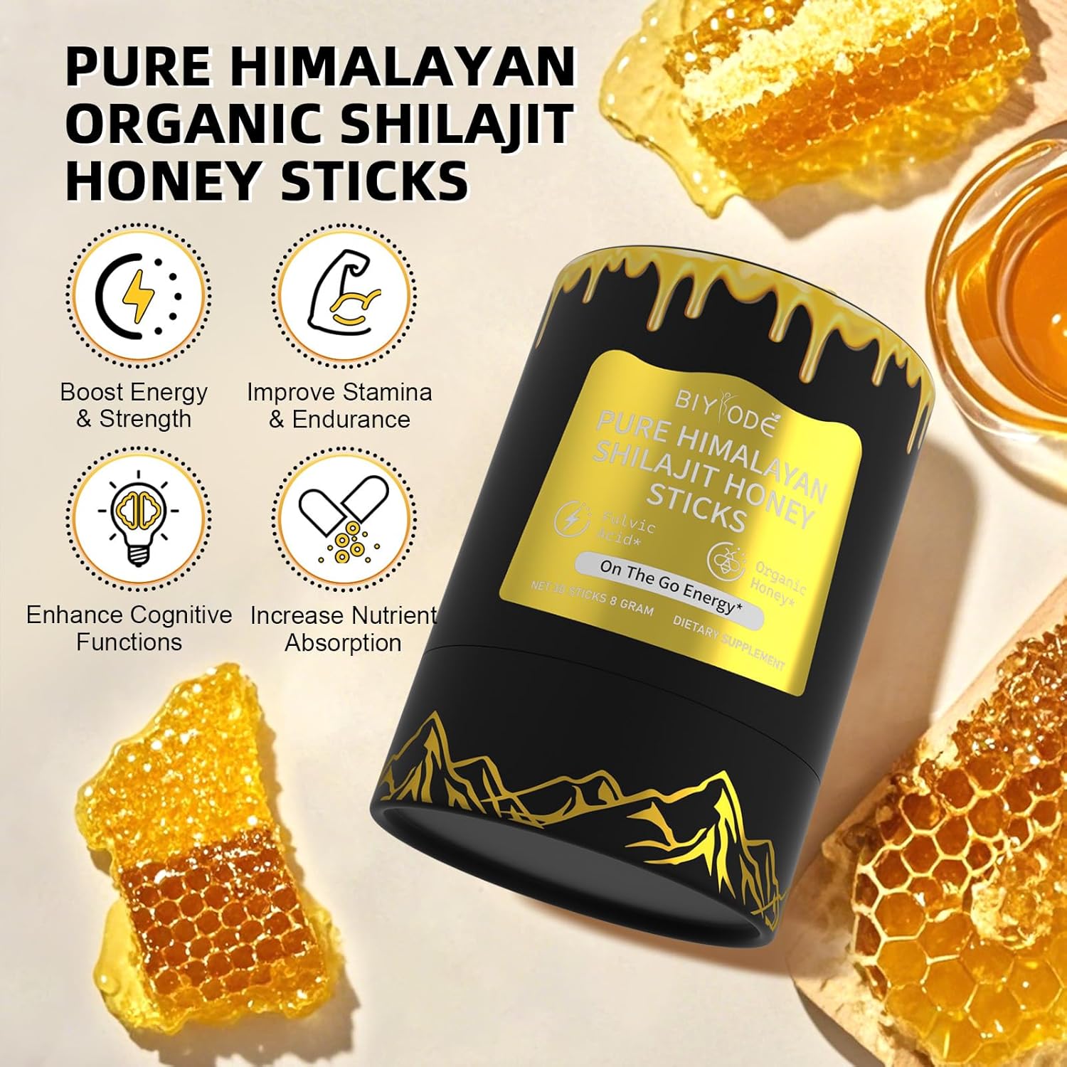 Himalayan Shilajit Honey Sticks: Nature’s Energy and Wellness Boost