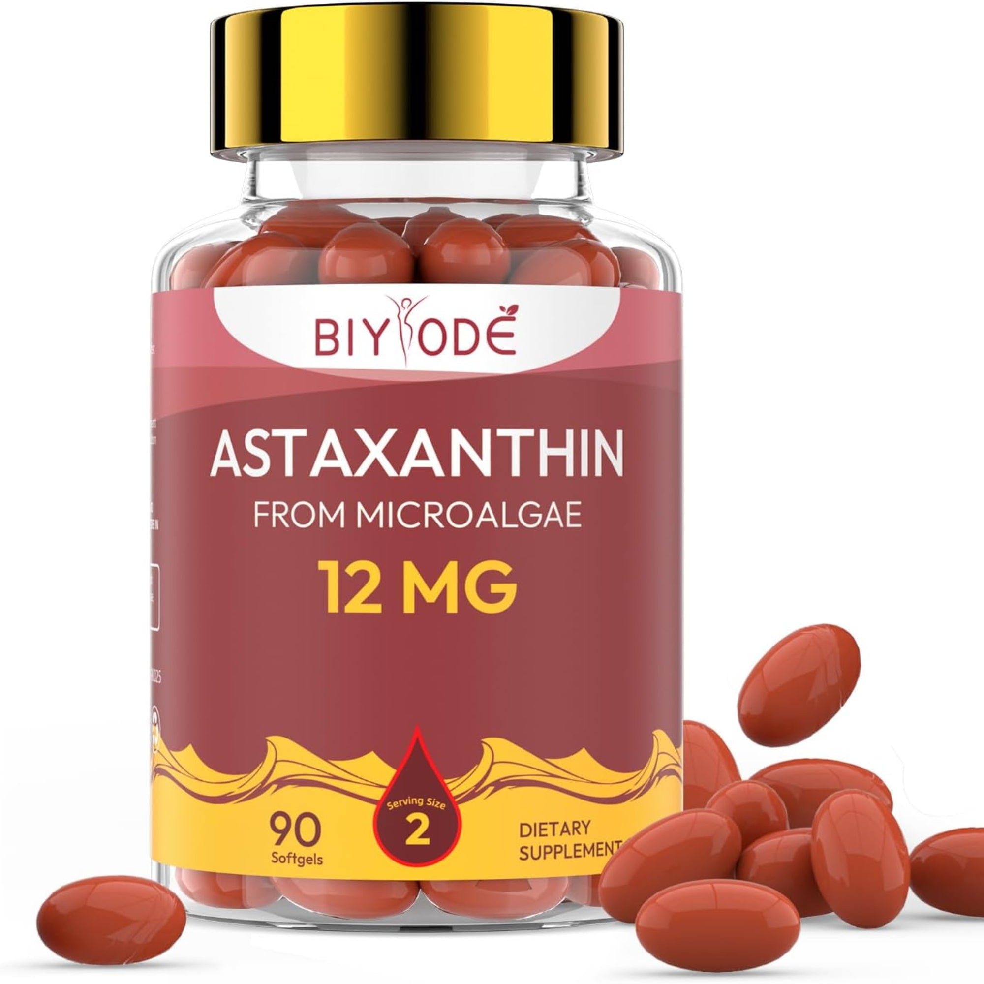 Astaxanthin 12mg Softgels – High Potency Antioxidant Supplement from Microalgae