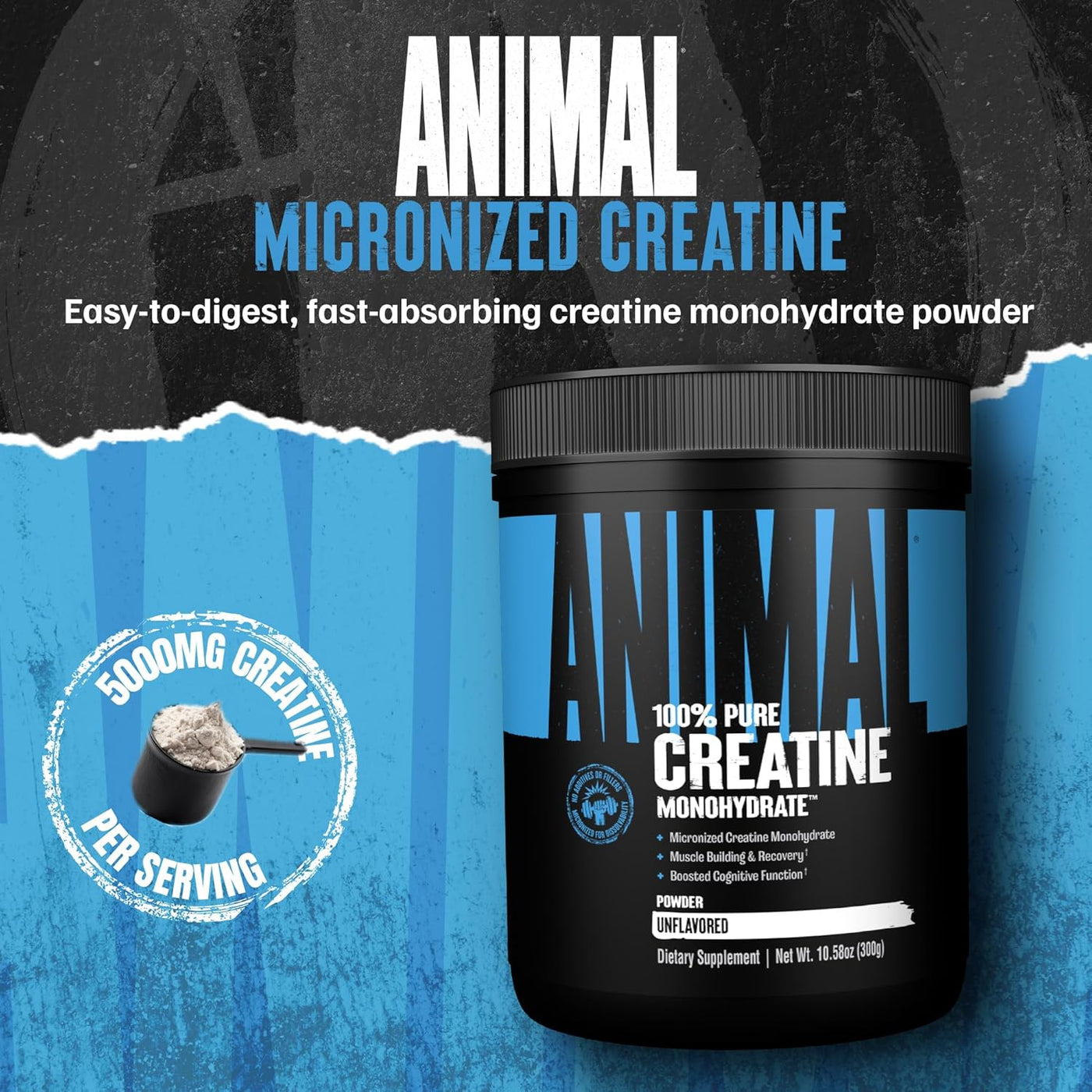 Animal Creatine Monohydrate Powder 300g